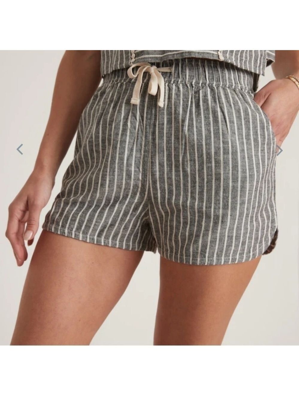 Marine Layer Black Cream Stripe Beach Short - Picture 3 of 8